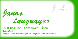 janos langmayer business card
